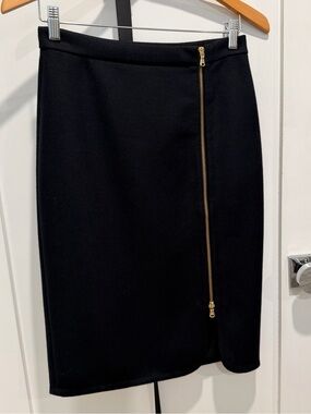 J CREW Women Zipper Skirt Black 2